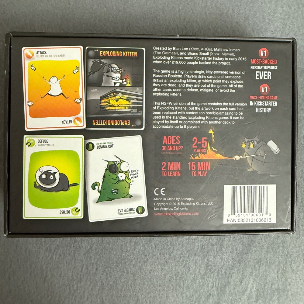 Exploding‎ Kittens NSFW Edition Card Game Ages 30 Up 2-5 Players - Picture 4 of 4